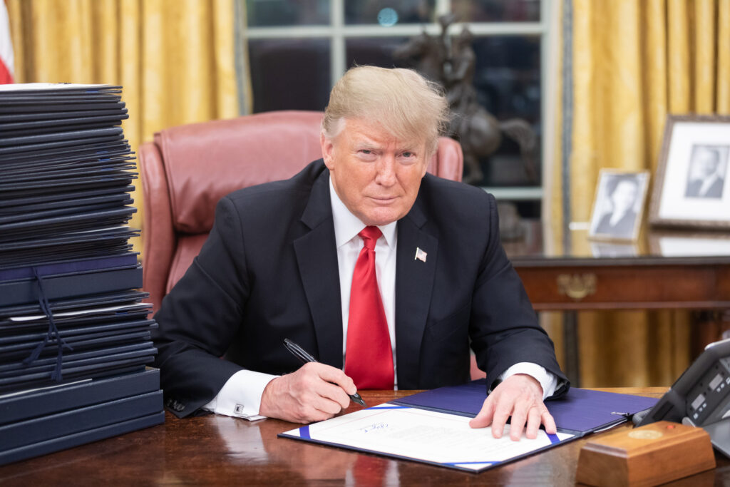 Donald Trump At His Desk