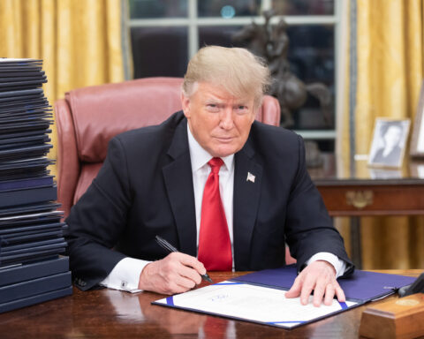 Donald Trump At His Desk